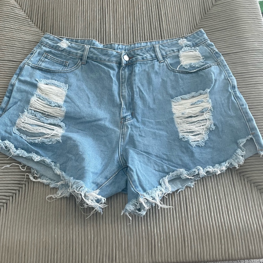High Rise Ripped Shorts